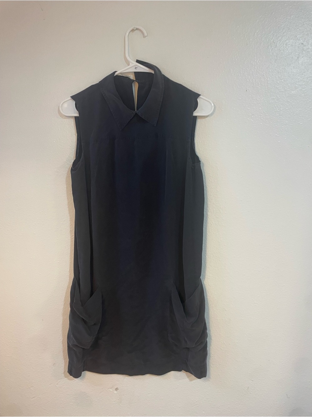 Miu Miu Sleeveless Collared Mini Dress in Black